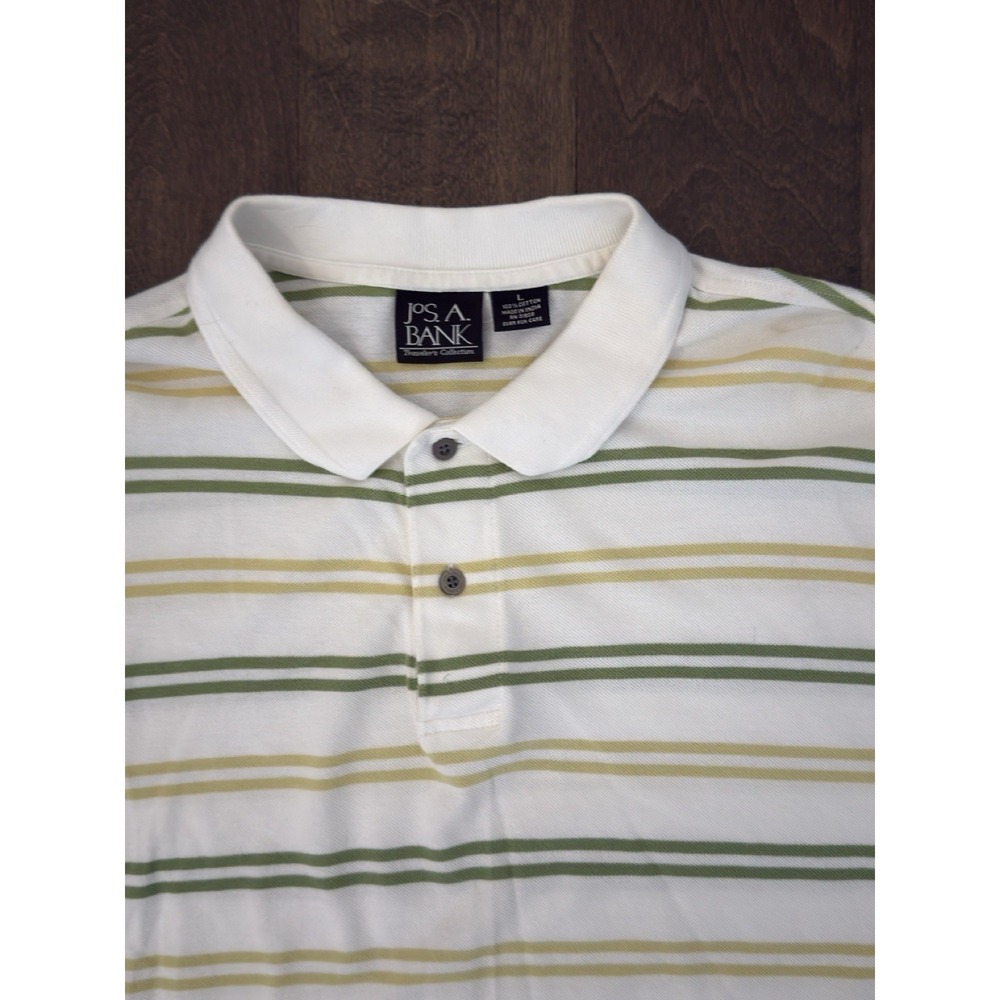 Jos A Bank Lot Of 3 Leadbetter Golf Men's Short Sleeve Polo Shirt Size L Striped - Picture 14 of 16